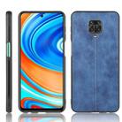 For Xiaomi Redmi Note 9 Pro / Note 9s / Note 9 Pro Max Shockproof Sewing Cow Pattern Skin PC + PU + TPU Case(Blue) - 1