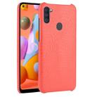 For Galaxy M11 Shockproof Crocodile Texture PC + PU Case(Red) - 1