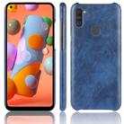 For Galaxy M11 Shockproof Litchi Texture PC + PU Case(Blue) - 1
