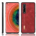 For Oppo Find X2 Pro Shockproof Sewing Cow Pattern Skin PC + PU + TPU Case(Red) - 1
