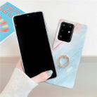 For Huawei P40 TPU Smooth Marble with Ring Metal Rhinestone Bracket Mobile Phone Protective Case(Gold Q23) - 4
