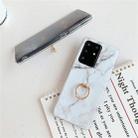 For Huawei P40 TPU Smooth Marble with Ring Metal Rhinestone Bracket Mobile Phone Protective Case(Gold Q23) - 5