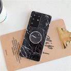 For Galaxy S20 Ultra TPU Smooth Marble Pattern With Folding Bracket Mobile Phone Cose(Black  A30) - 1
