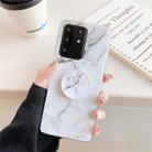 For Galaxy A51 TPU Smooth Marble Pattern With Folding Bracket Mobile Phone Cose(White A6) - 1