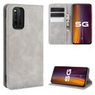 For vivo iQOO 3 5G Retro-skin Business Magnetic Suction Leather Case with Holder & Card Slots & Wallet(Grey) - 1