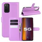For vivo iQOO 3 5G Litchi Texture Horizontal Flip Protective Case with Holder & Card Slots & Wallet(Purple) - 1