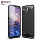 For Nokia C1 Brushed Texture Carbon Fiber TPU Case(Black) - 1