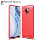 For Xiaomi Redmi Note 9 Pro Max / Note 9 Pro / Note 9S Brushed Texture Carbon Fiber TPU Case(Red) - 1