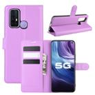 For vivo Z6 5G Litchi Texture Horizontal Flip Protective Case with Holder & Card Slots & Wallet(Purple) - 1