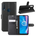 For alcatel 1S (2020) Litchi Texture Horizontal Flip Protective Case with Holder & Card Slots & Wallet(Black) - 1