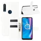 For alcatel 1S (2020) Litchi Texture Horizontal Flip Protective Case with Holder & Card Slots & Wallet(White) - 1
