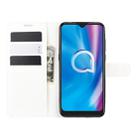 For alcatel 1S (2020) Litchi Texture Horizontal Flip Protective Case with Holder & Card Slots & Wallet(White) - 9