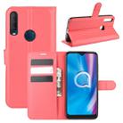 For alcatel 1S (2020) Litchi Texture Horizontal Flip Protective Case with Holder & Card Slots & Wallet(Red) - 1