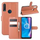 For alcatel 1S (2020) Litchi Texture Horizontal Flip Protective Case with Holder & Card Slots & Wallet(Brown) - 1