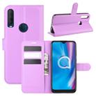 For alcatel 1S (2020) Litchi Texture Horizontal Flip Protective Case with Holder & Card Slots & Wallet(Purple) - 1