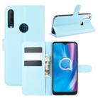 For alcatel 1S (2020) Litchi Texture Horizontal Flip Protective Case with Holder & Card Slots & Wallet(Blue) - 1