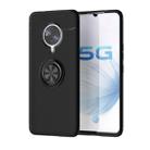 For Vivo S6 Metal Ring Holder 360 Degree Rotating TPU Case(Black+Black) - 1