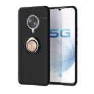 For Vivo S6 Metal Ring Holder 360 Degree Rotating TPU Case(Black+Rose Gold) - 1