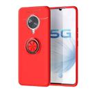 For Vivo S6 Metal Ring Holder 360 Degree Rotating TPU Case(Red+Red) - 1