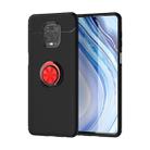 For Xiaomi Redmi Note 9 Pro Max Metal Ring Holder 360 Degree Rotating TPU Case(Black+Red) - 1
