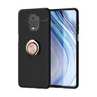 For Xiaomi Redmi Note 9 Pro Max Metal Ring Holder 360 Degree Rotating TPU Case(Black+Rose Gold) - 1