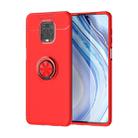 For Xiaomi Redmi Note 9 Pro Max Metal Ring Holder 360 Degree Rotating TPU Case(Red+Red) - 1