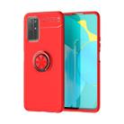 For Huawei Honor 30S Metal Ring Holder 360 Degree Rotating TPU Case(Red+Red) - 1