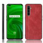 For Oppo Realme X50 Pro Shockproof Sewing Cow Pattern Skin PC + PU + TPU Case(Red) - 1