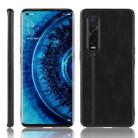 For Oppo Find X2 Pro Regular Version  Shockproof Sewing Cow Pattern Skin PC + PU + TPU Case(Black) - 1