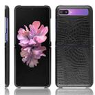 For Galaxy Z Flip Shockproof Crocodile Texture PC + PU Case(Black) - 1
