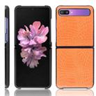 For Galaxy Z Flip Shockproof Crocodile Texture PC + PU Case(Orange) - 1