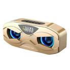 M5 Cool Owl Design Bluetooth Speaker LED Flash Wireless Loudspeaker FM Radio Alarm TF Card(Gold) - 1