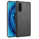 For Oppo Find X2 Shockproof Crocodile Texture PC + PU Case(Black) - 1