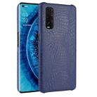 For Oppo Find X2 Shockproof Crocodile Texture PC + PU Case(Blue) - 1