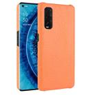 For Oppo Find X2 Shockproof Crocodile Texture PC + PU Case(Orange) - 1