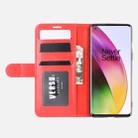 For OnePlus 8 R64 Texture Single Horizontal Flip Protective Case with Holder & Card Slots & Wallet& Photo Frame(Red) - 6