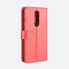 For OnePlus 8 R64 Texture Single Horizontal Flip Protective Case with Holder & Card Slots & Wallet& Photo Frame(Red) - 8