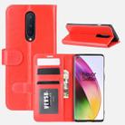 For OnePlus 8 R64 Texture Single Horizontal Flip Protective Case with Holder & Card Slots & Wallet& Photo Frame(Red) - 9