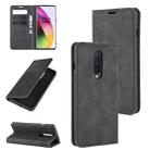 For OnePlus 8 Retro-skin Business Magnetic Suction Leather Case with Holder & Card Slots & Wallet(Black) - 1