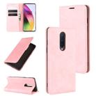 For OnePlus 8 Retro-skin Business Magnetic Suction Leather Case with Holder & Card Slots & Wallet(Pink) - 1