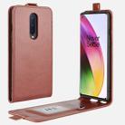 For OnePlus 8 R64 Texture Single Vertical Flip Leather Protective Case with Card Slots & Photo Frame(Brown) - 1
