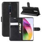 For OnePlus 8 Litchi Texture Horizontal Flip Protective Case with Holder & Card Slots & Wallet(Black) - 1