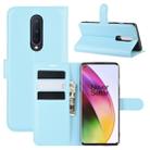 For OnePlus 8 Litchi Texture Horizontal Flip Protective Case with Holder & Card Slots & Wallet(Blue) - 1