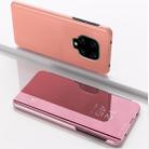 For Xiaomi Redmi Note9 Pro/Note9 Pro Max/Note 9S Plated Mirror Horizontal Flip Leather Case with Holder(Rose Gold) - 1