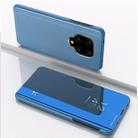 For Xiaomi Redmi Note9 Pro/Note9 Pro Max/Note 9S Plated Mirror Horizontal Flip Leather Case with Holder(Blue) - 1