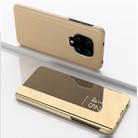 For Xiaomi Redmi Note9 Pro/Note9 Pro Max/Note 9S Plated Mirror Horizontal Flip Leather Case with Holder(Gold) - 1