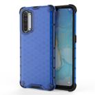 For OPPO Reno3 5G Shockproof Honeycomb PC + TPU Case(Blue) - 1