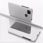 For Google Pixel 4a Plated Mirror Horizontal Flip Leather Case with Holder(Silver) - 1