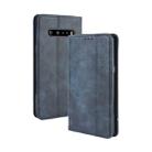 For LG V60 ThinQ 5G Magnetic Buckle Retro Crazy Horse Texture Horizontal Flip Leather Case  , with Holder & Card Slots & Photo Frame(Blue) - 1