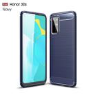 For Huawei Honor 30S Brushed Texture Carbon Fiber TPU Case(Navy Blue) - 1